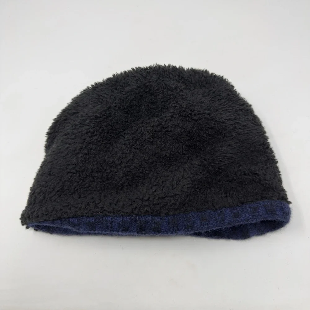 Turtle‎ Fur Blue Stipe Knit Lambswool Blend Winter Beanie Fleece Lined